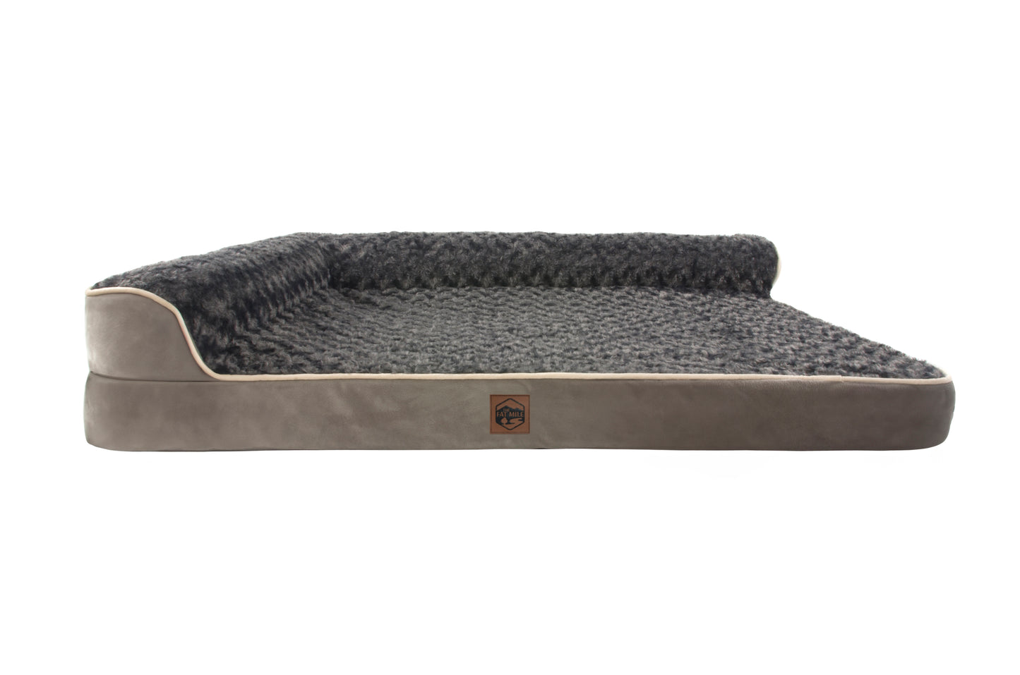 A corner sofa bed with a soft fabric top and plastic bottom. Orthopaedic. Easily Washable.