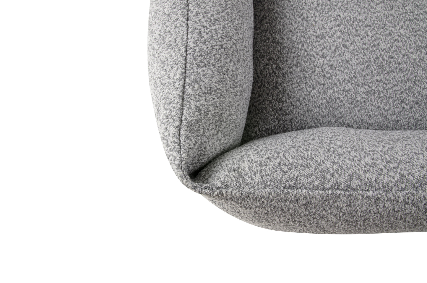 A gray chenille pet bed with a The Fat Mile square logo on the front.