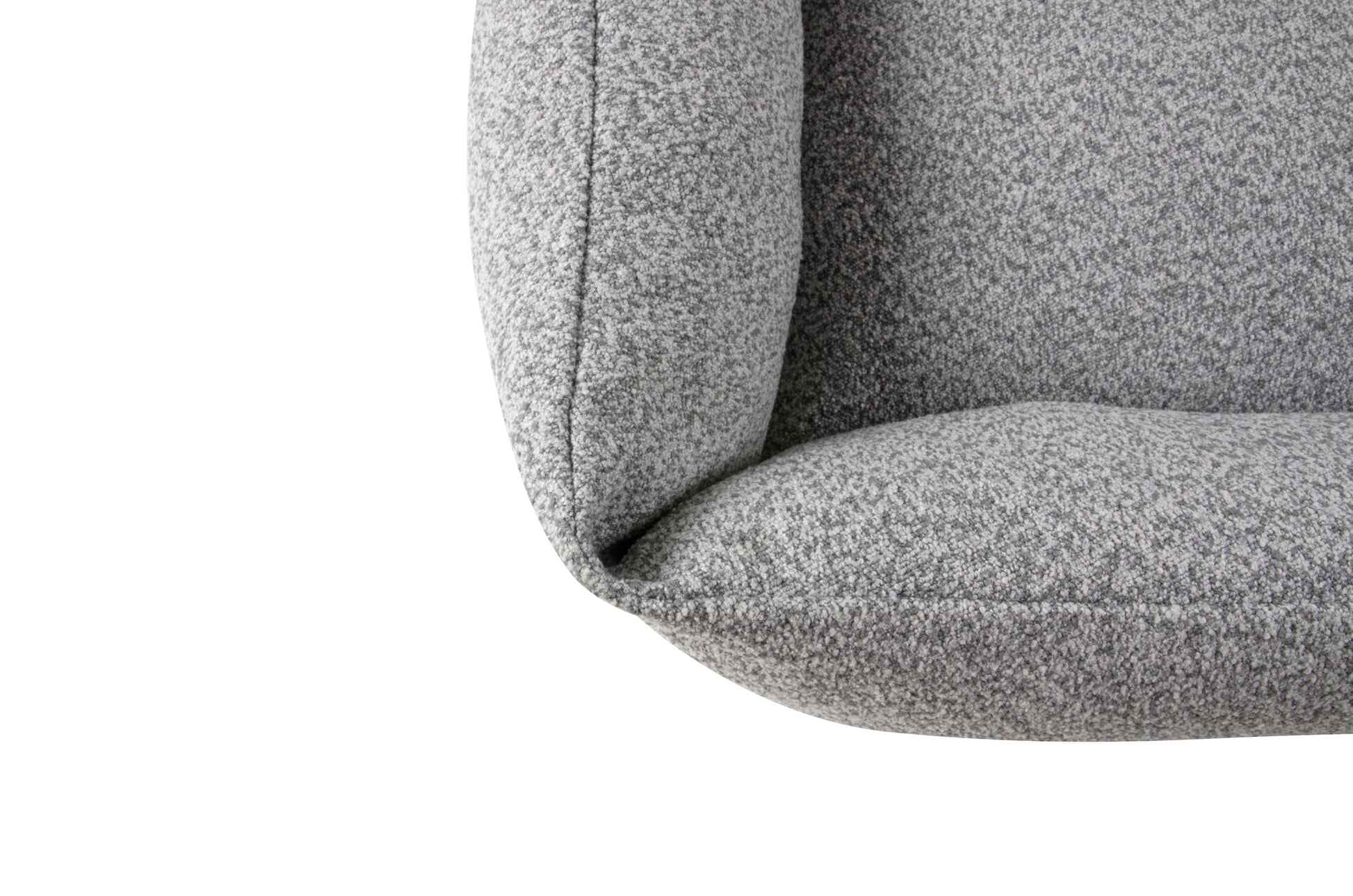 A gray chenille pet bed with a The Fat Mile square logo on the front.