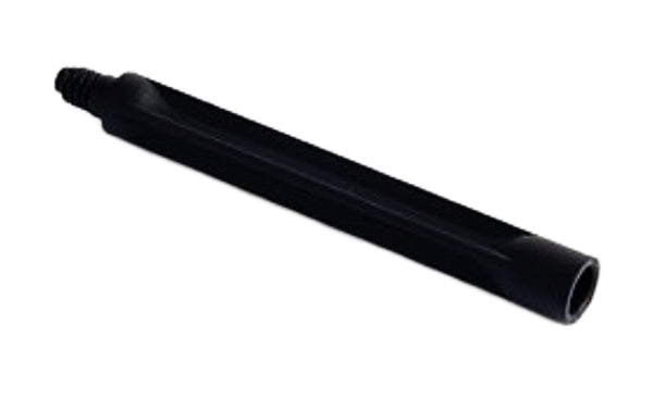 A black 6-inch extension rod designed to lengthen the handle on a chimney sheep.