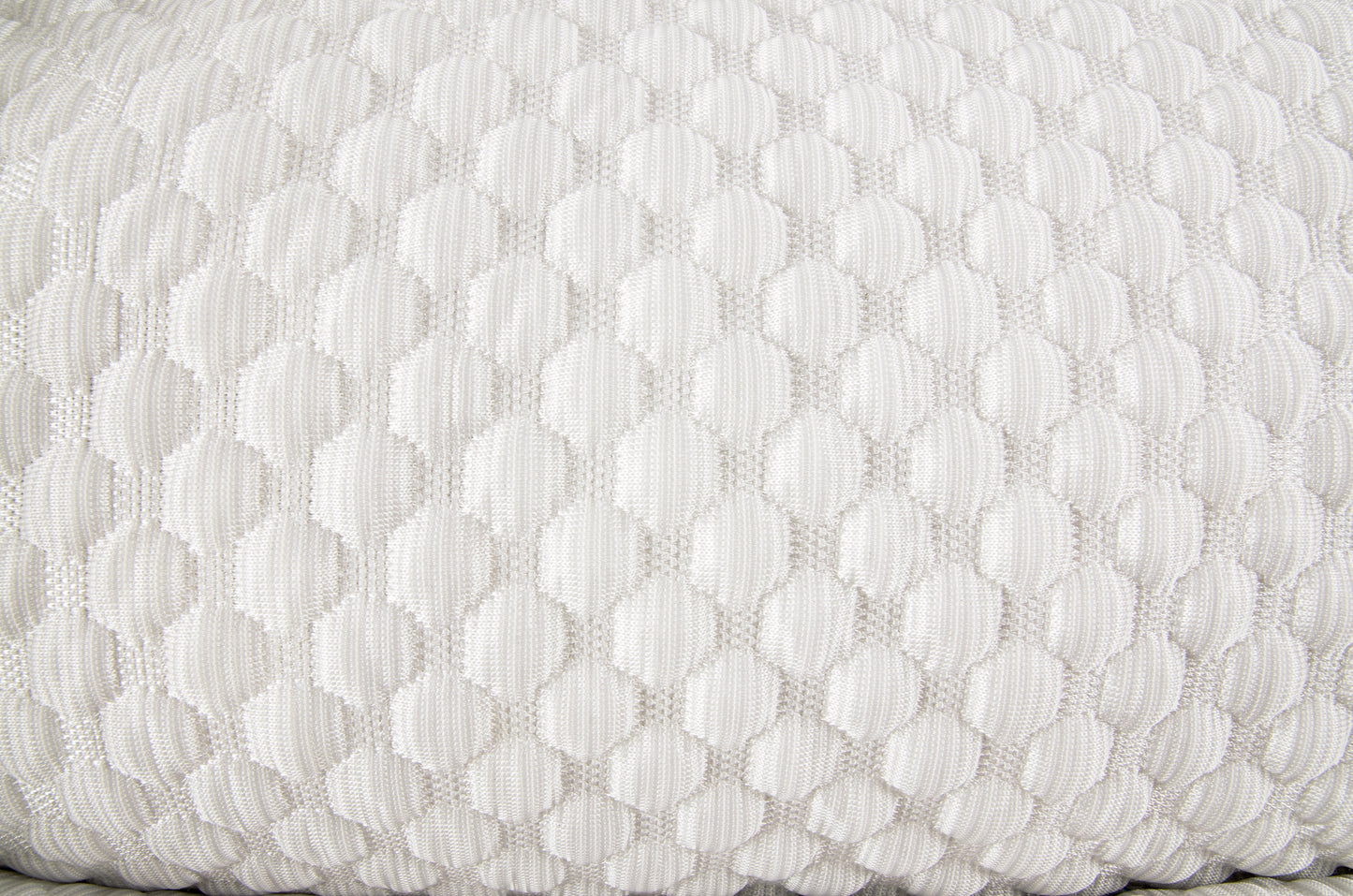 A set of cooling dog beds in blue and white colours, designed with a deep sleeping contour. Cool to the touch. A The Fat Mile logo on the right side.