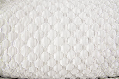 A set of cooling dog beds in blue and white colours, designed with a deep sleeping contour. Cool to the touch. A The Fat Mile logo on the right side.